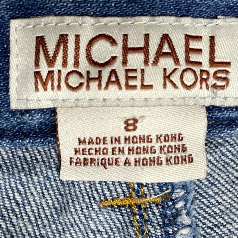 Michael Kors Classic Boot Cut Blue Jeans with Stud Trim Size 8 Stretch - Picture 5 of 13
